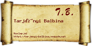 Tarjányi Balbina névjegykártya